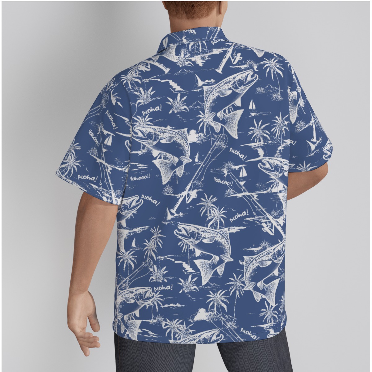 Fishing Hawaiian Shirt Cotton For Men
