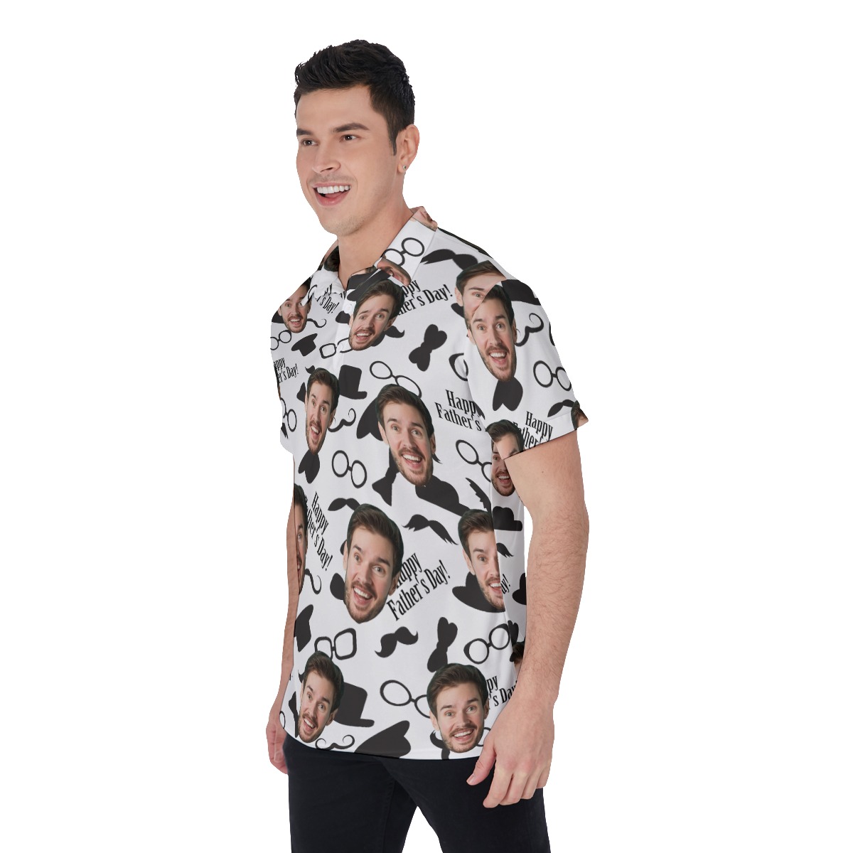 Funny Custom Face Hawaiian Polo Shirt For Father's Day