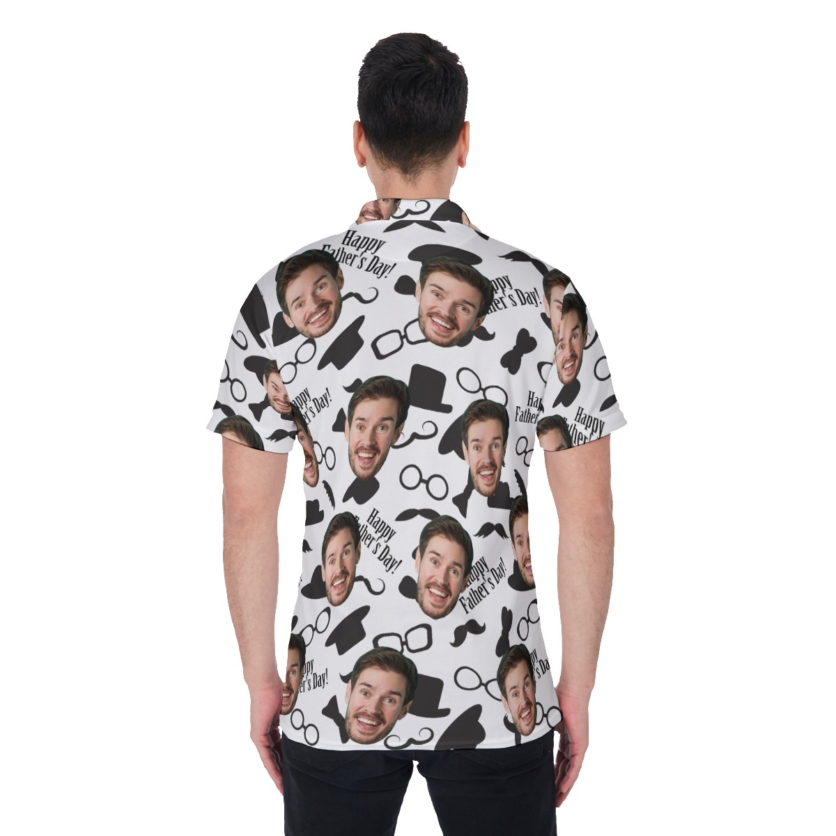 Funny Custom Face Hawaiian Polo Shirt For Father's Day