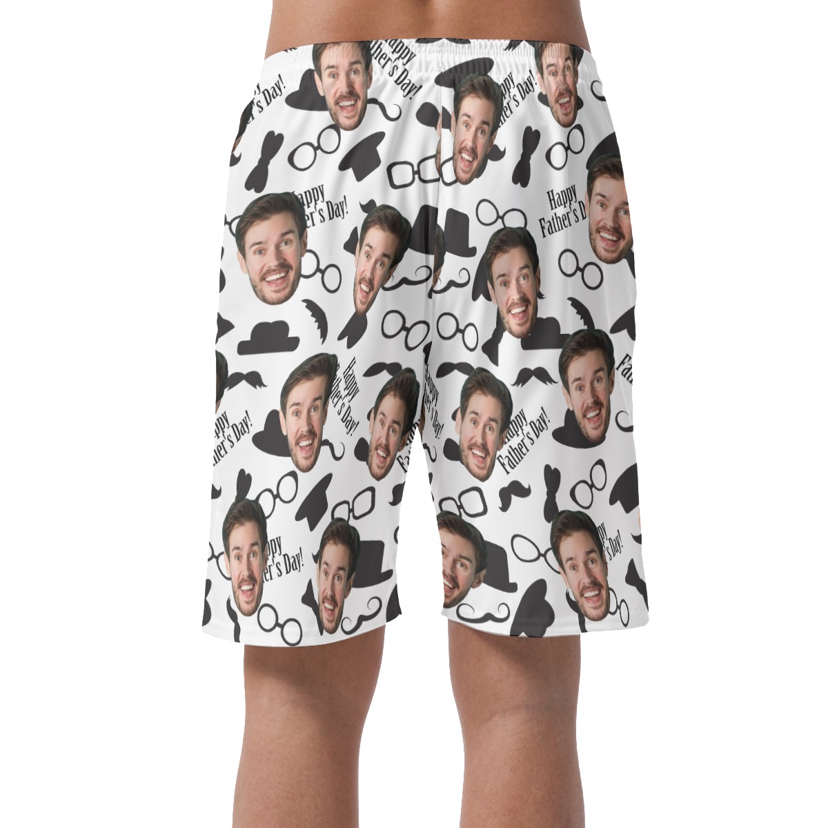 Customized Father's Day Men's Hawaiian Beach Shorts With Face