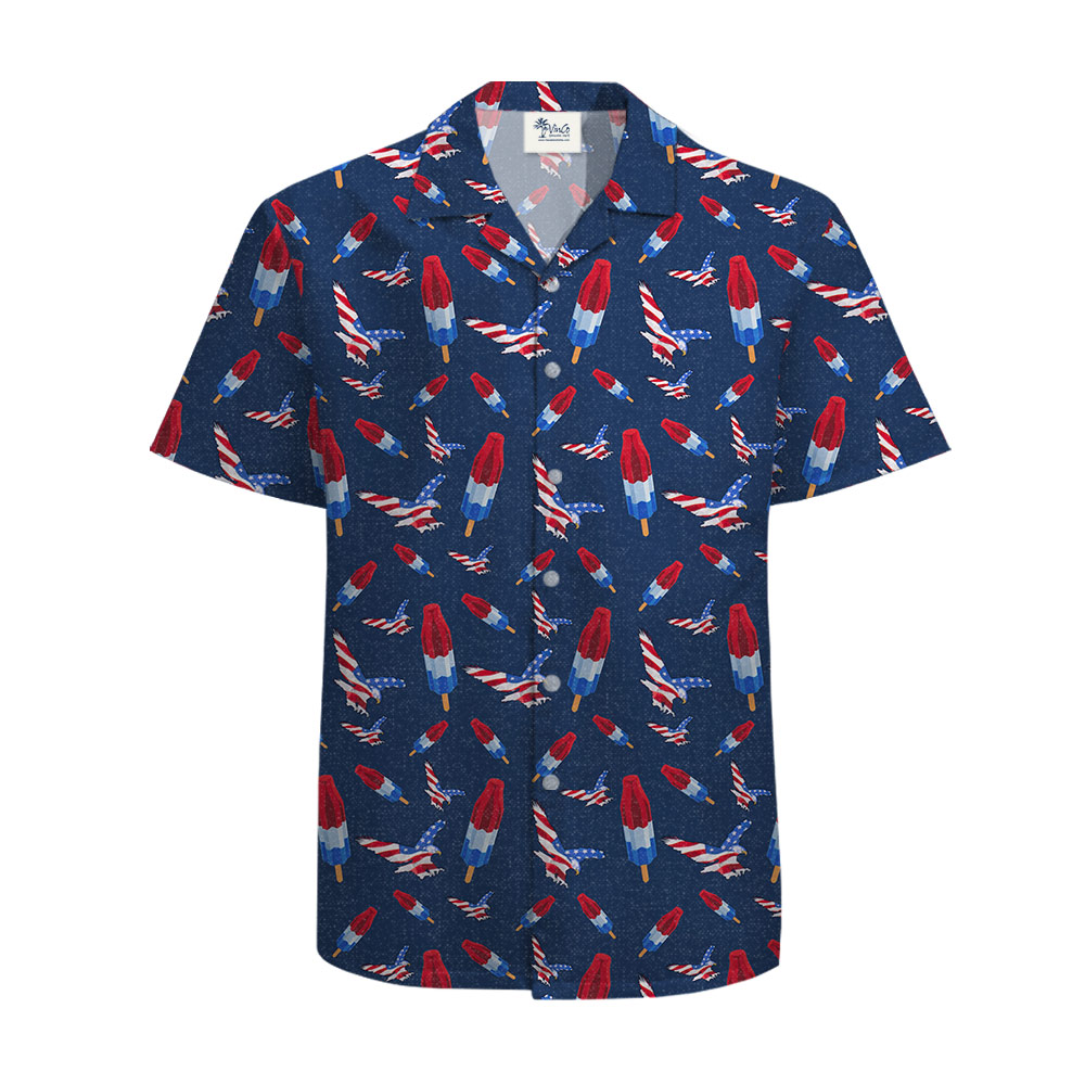 American Eagle Men's Hawaiian Shirt Cotton Navy - variant image 1