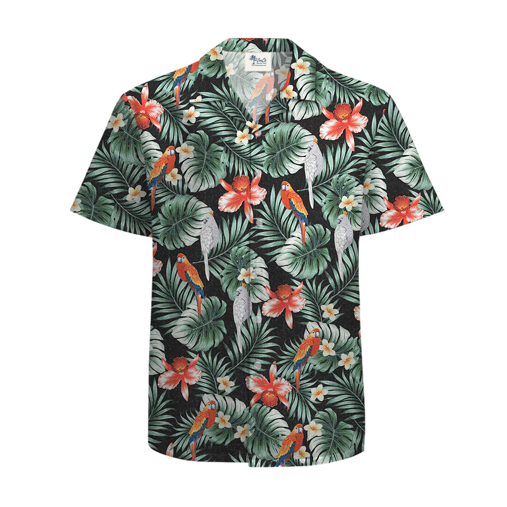 Parrots Tropical Hawaiian Shirt Cotton For Men - variant image 1
