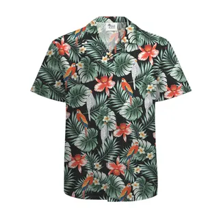 Parrots Tropical Hawaiian Shirt Cotton For Men