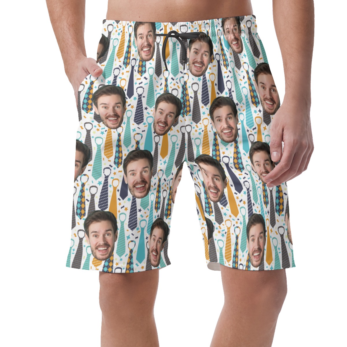 Funny Custom Face Hawaiian Summer Shorts For Father's Day - variant image 1