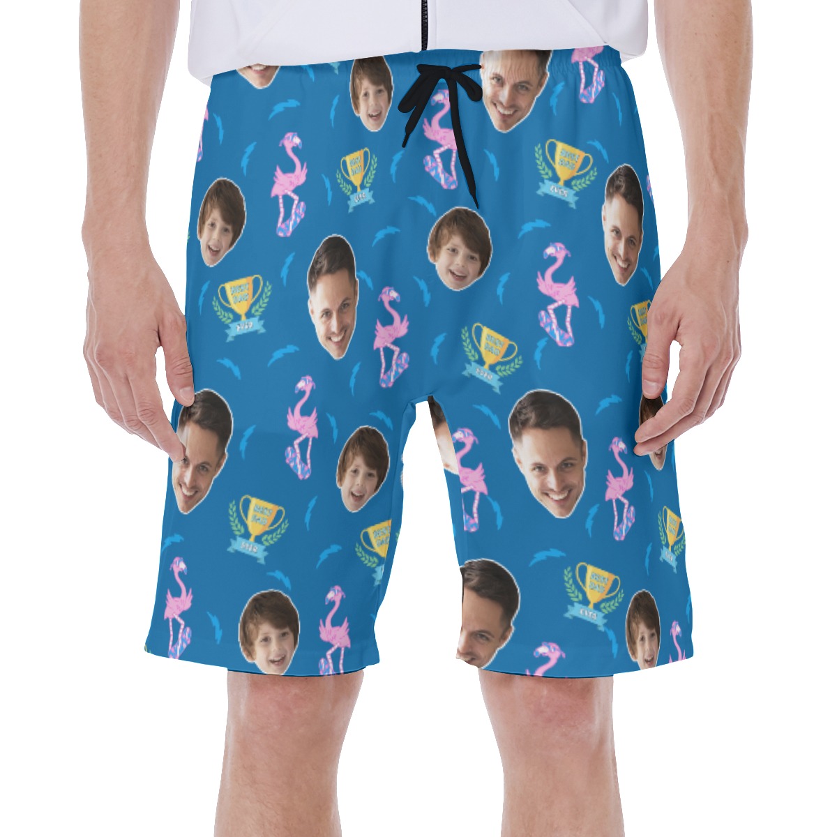 Custom Face Best Dad Ever Hawaiian Swim Trunks For Men - variant image 1