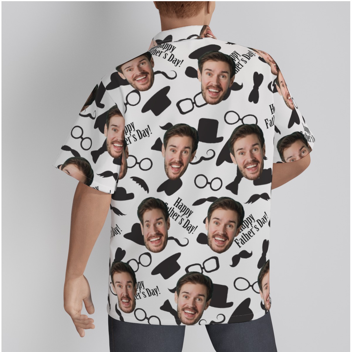 Happy Father's Day Custom Face Men's Hawaiian Shirt