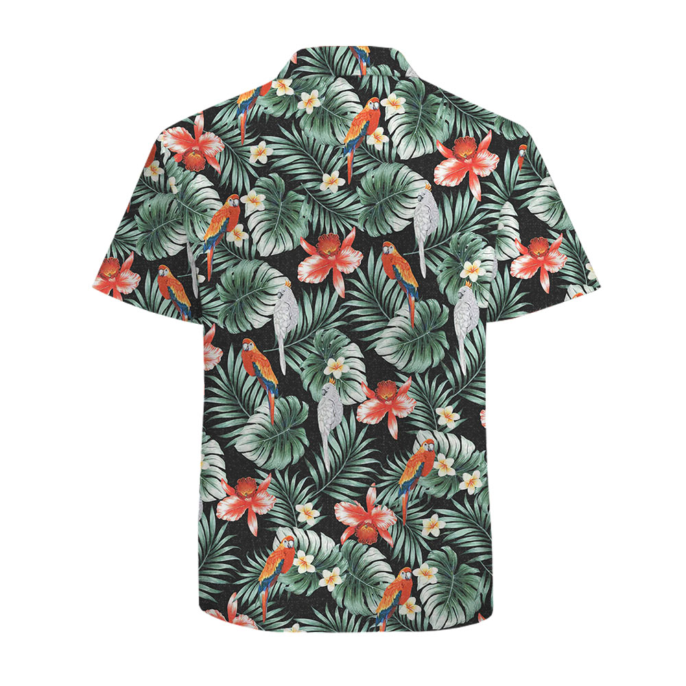 Parrots Tropical Hawaiian Shirt Cotton For Men