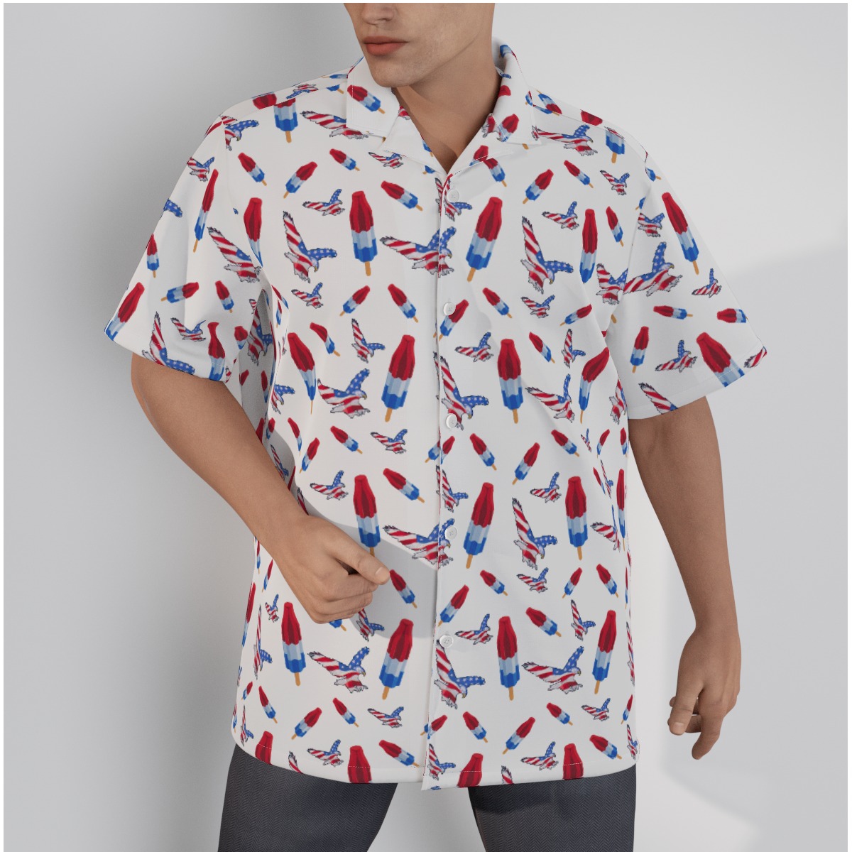 4th Of July Hawaiian Shirt Cotton For Men
