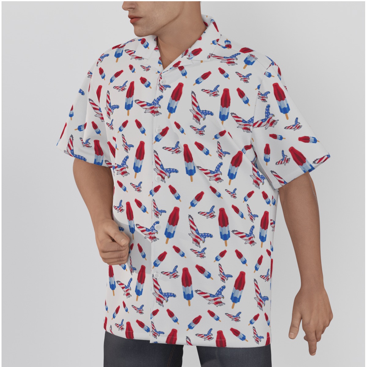 4th Of July Hawaiian Shirt Cotton For Men