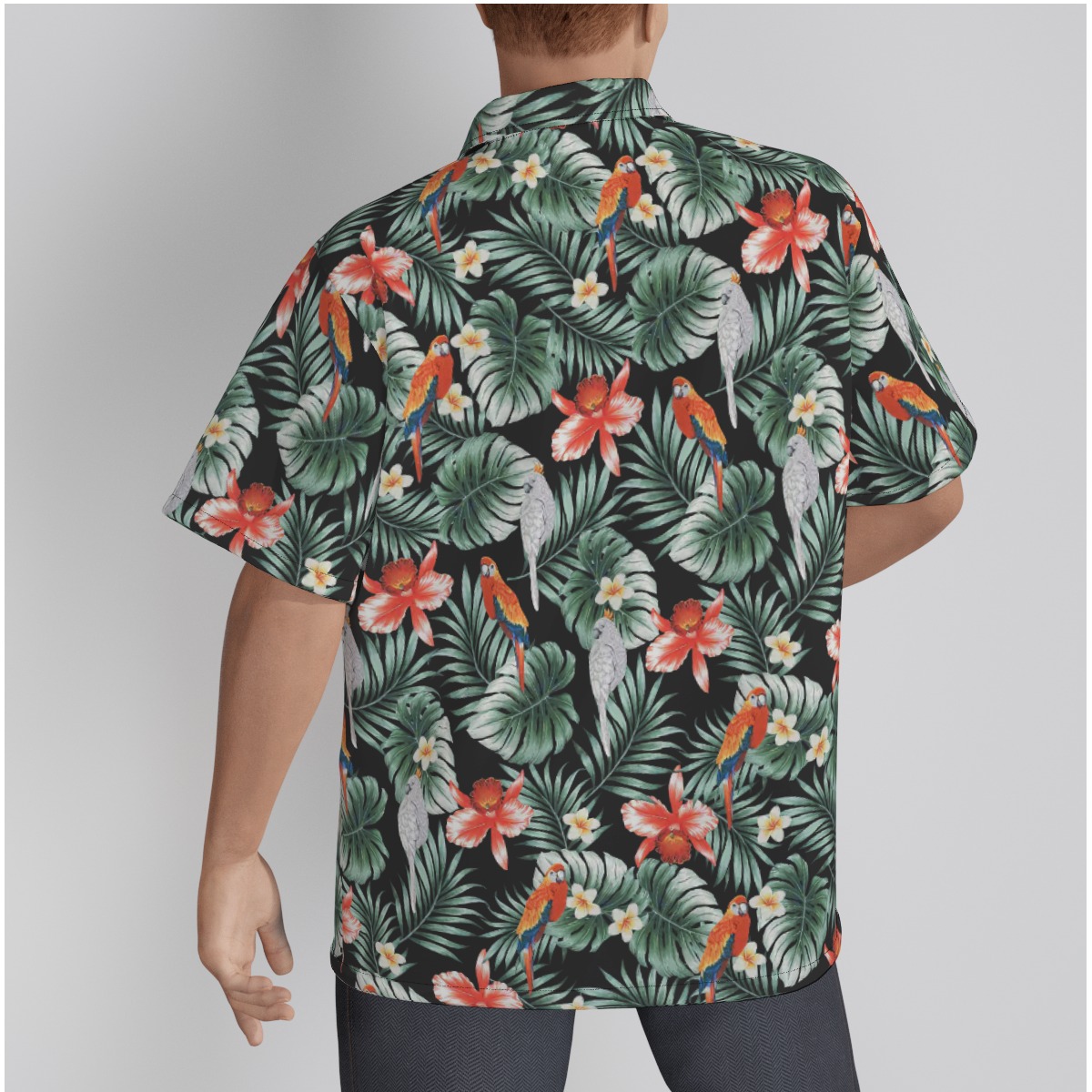 Parrots Tropical Hawaiian Shirt Cotton For Men
