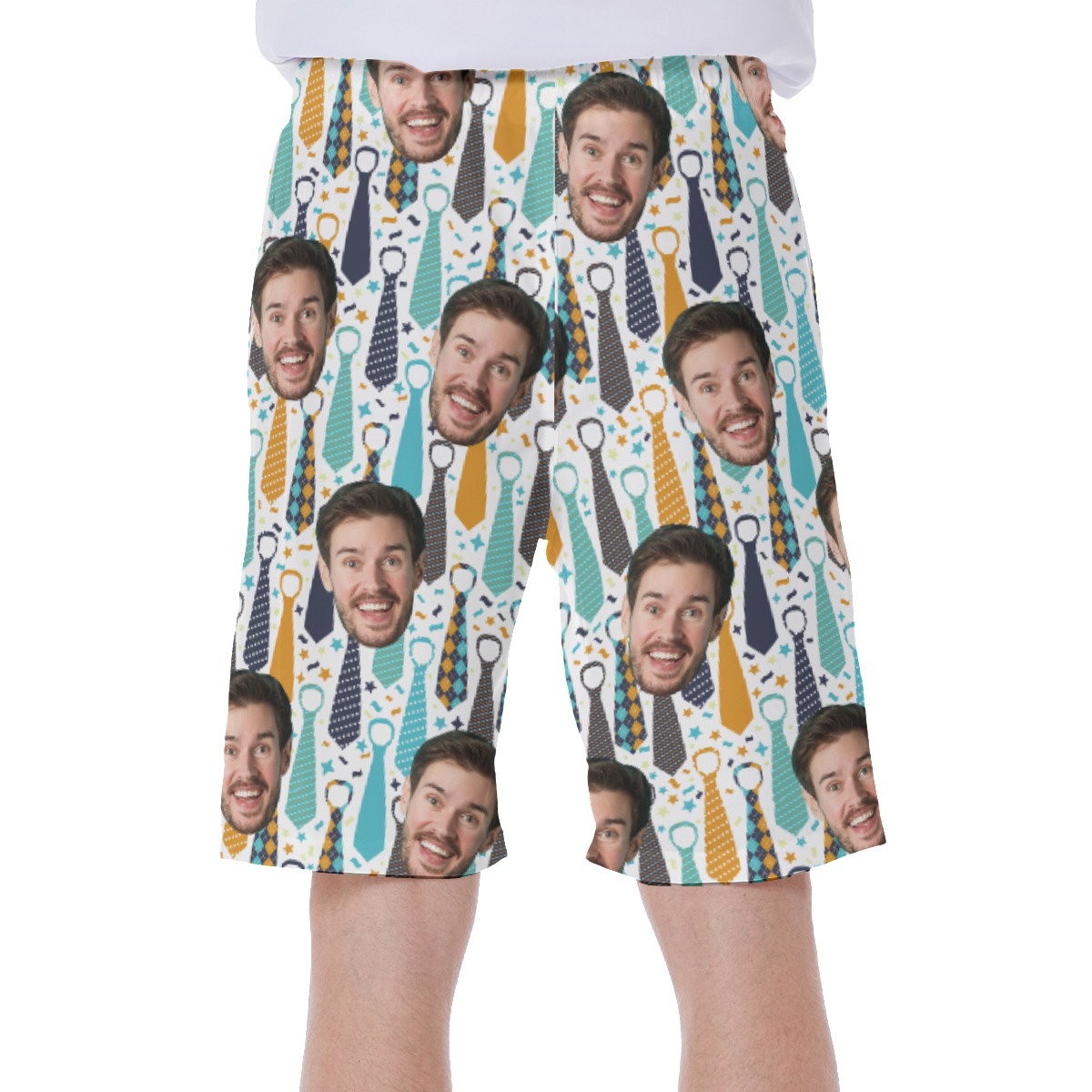 Funny Custom Face Father's Day Hawaiian Swim Trunks