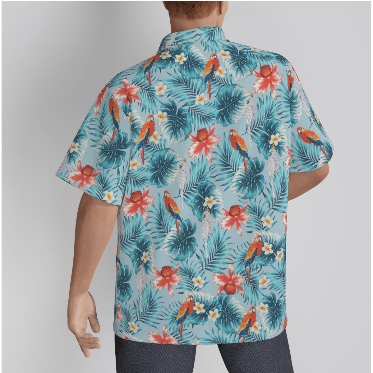 Floral Parrots Hawaiian Shirts For Men Premium Cotton