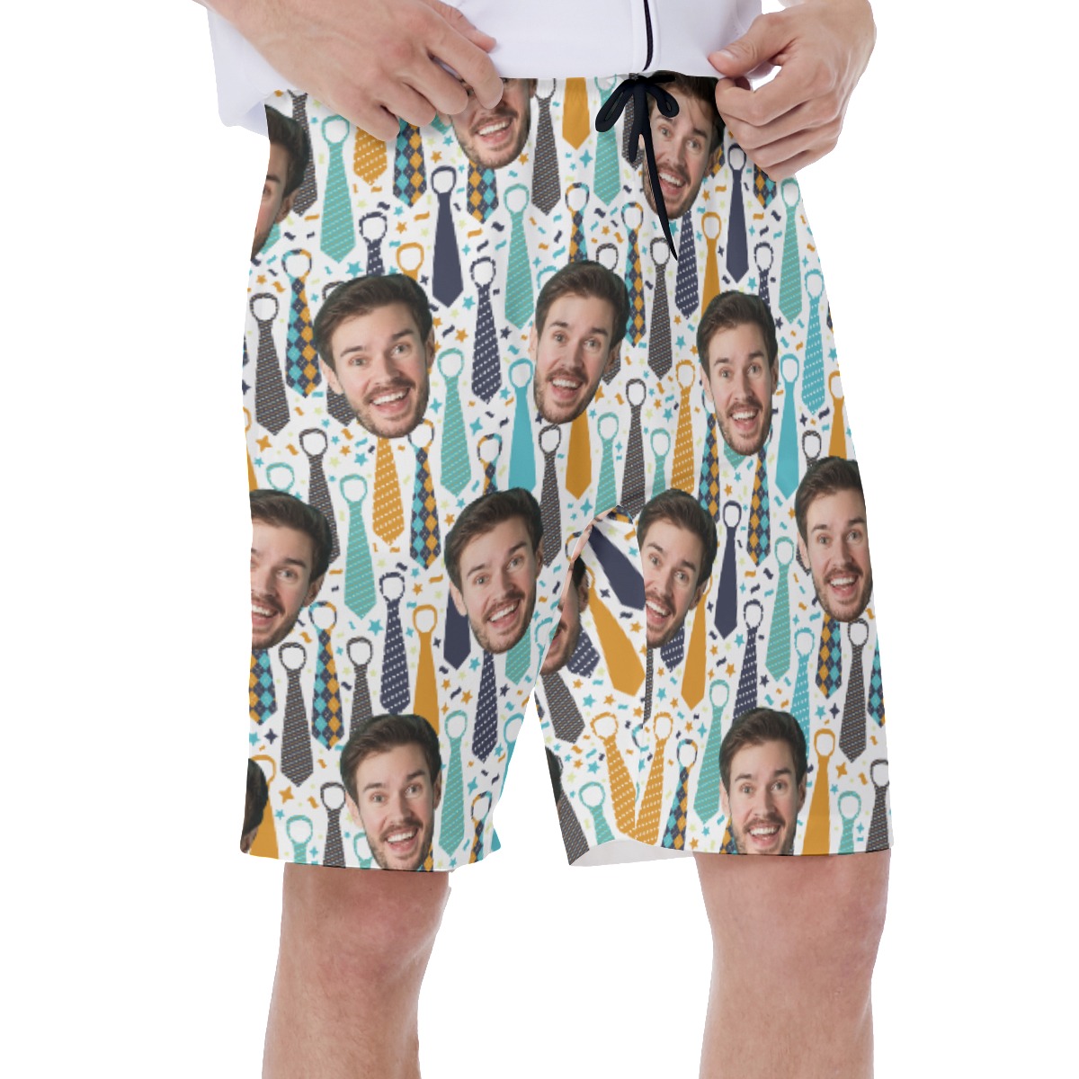 Funny Custom Face Father's Day Hawaiian Swim Trunks