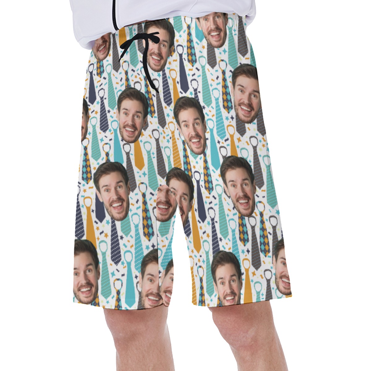 Funny Custom Face Father's Day Hawaiian Swim Trunks