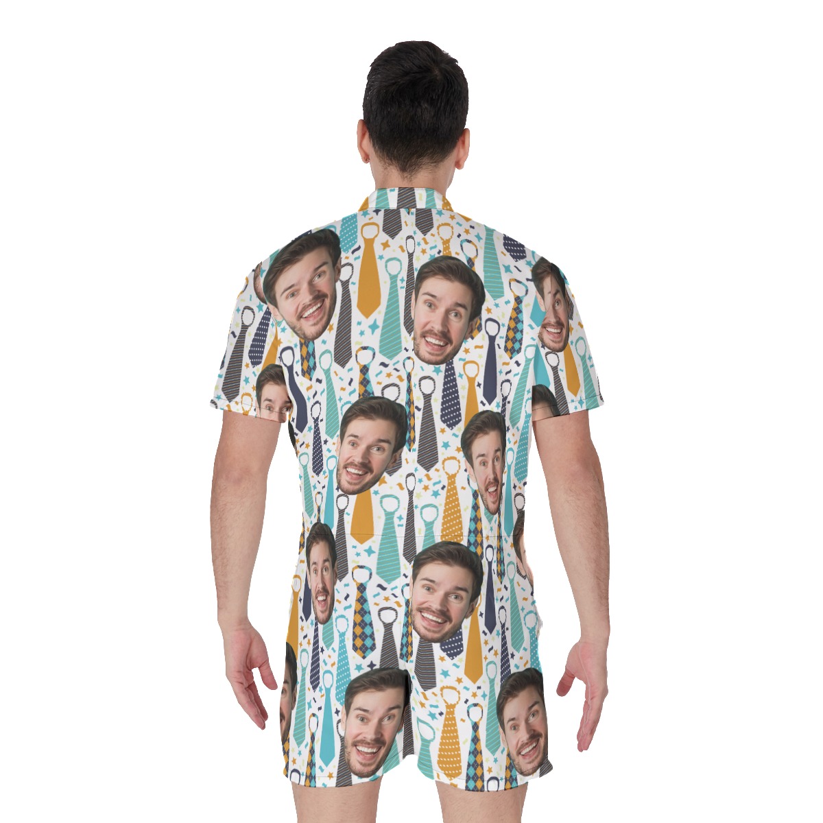 Custom Face Father's Day Hawaiian Romper For Men