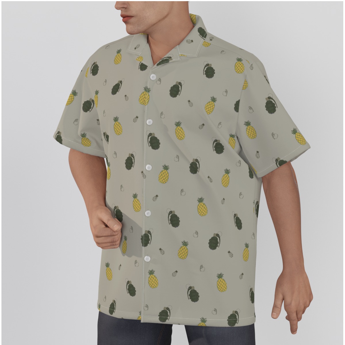 Vintage Pineapple Hawaiian Shirt 100% Cotton