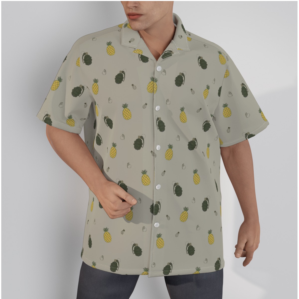 Vintage Pineapple Hawaiian Shirt 100% Cotton