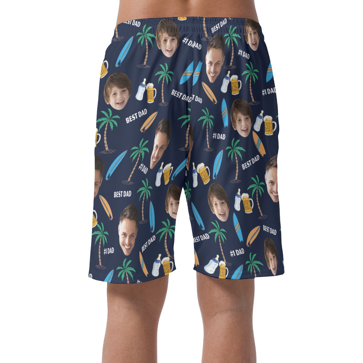 Custom Face #1 Dad Hawaiian Beach Shorts