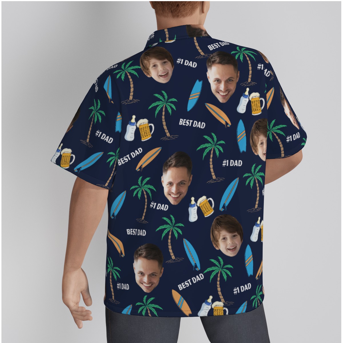 #1 Dad Custom Face Hawaiian Shirt