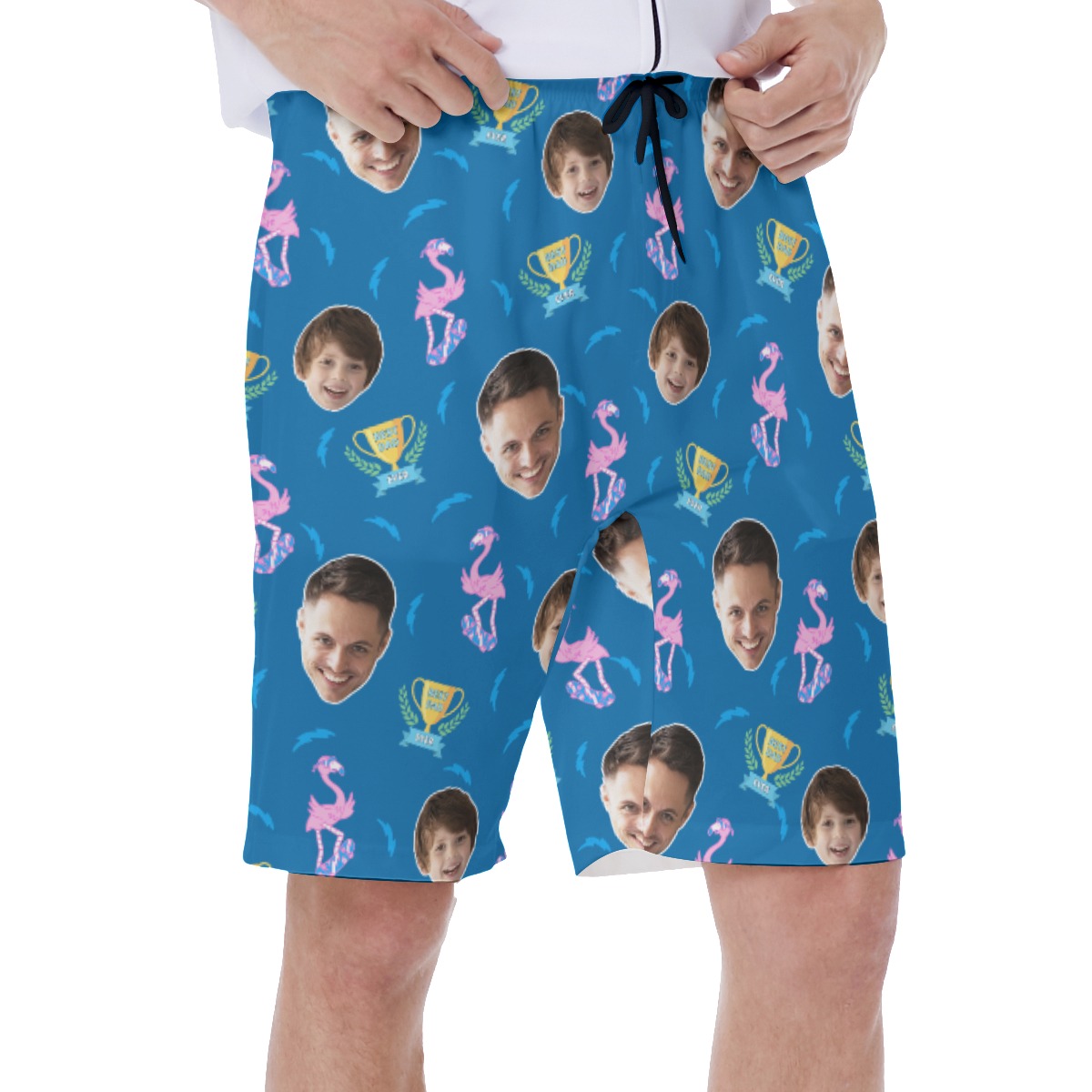 Custom Face Best Dad Ever Hawaiian Swim Trunks For Men