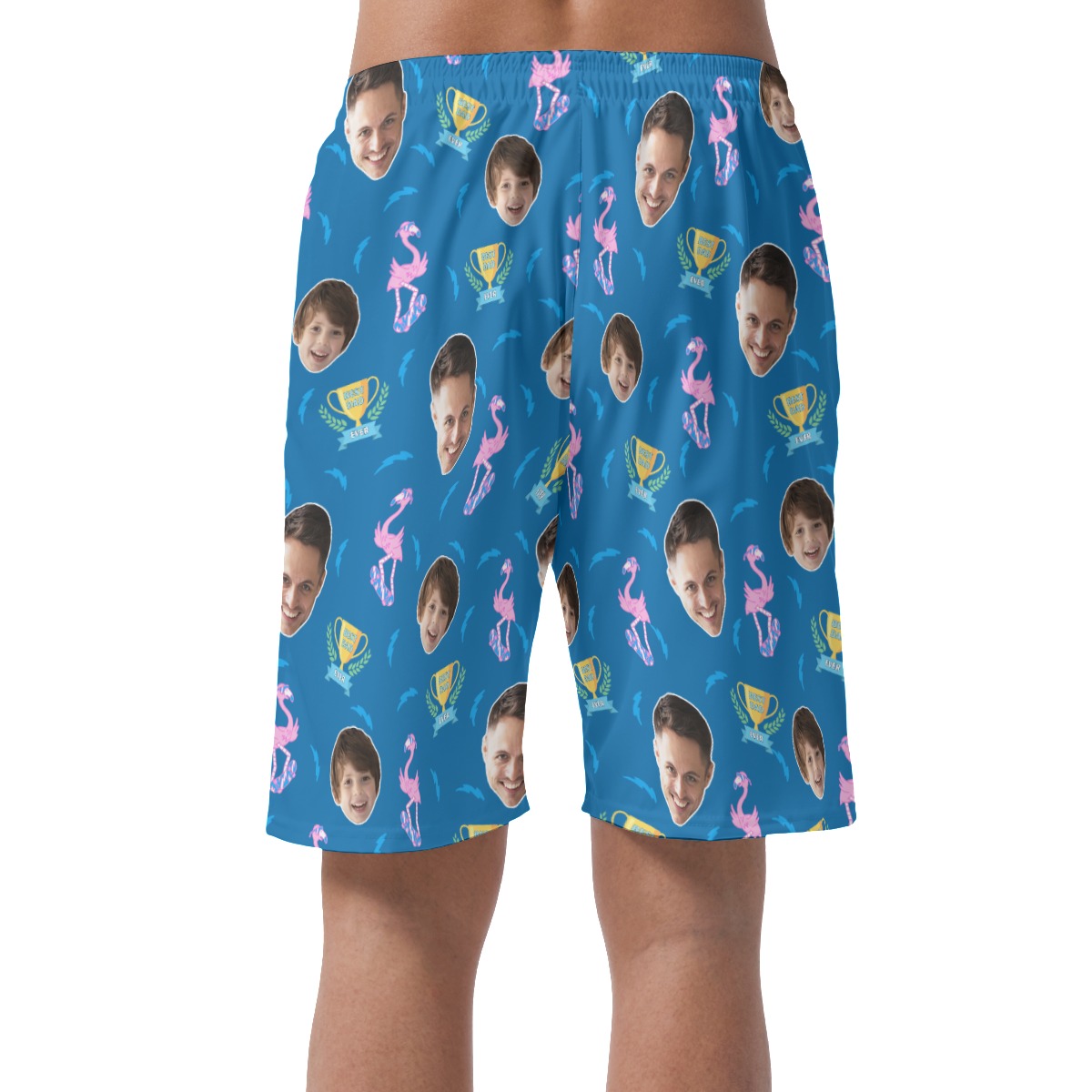 Best Dad Ever Custom Face Hawaiian Beach Shorts For Men