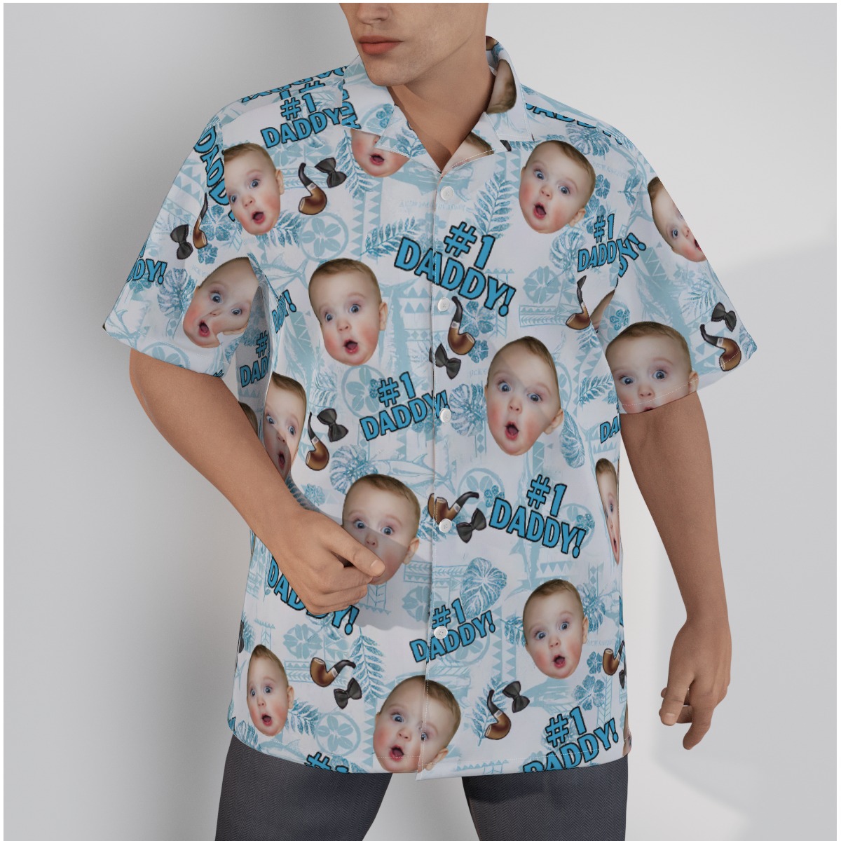 Funny #1 Dad Custom Face Hawaiian Shirt - variant image 1
