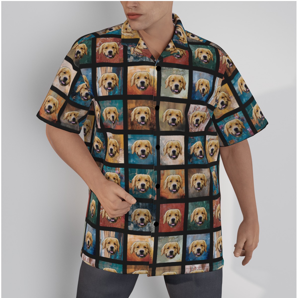 Funny Custom Vintage Hawaiian Shirt With Dog Face - variant image 1