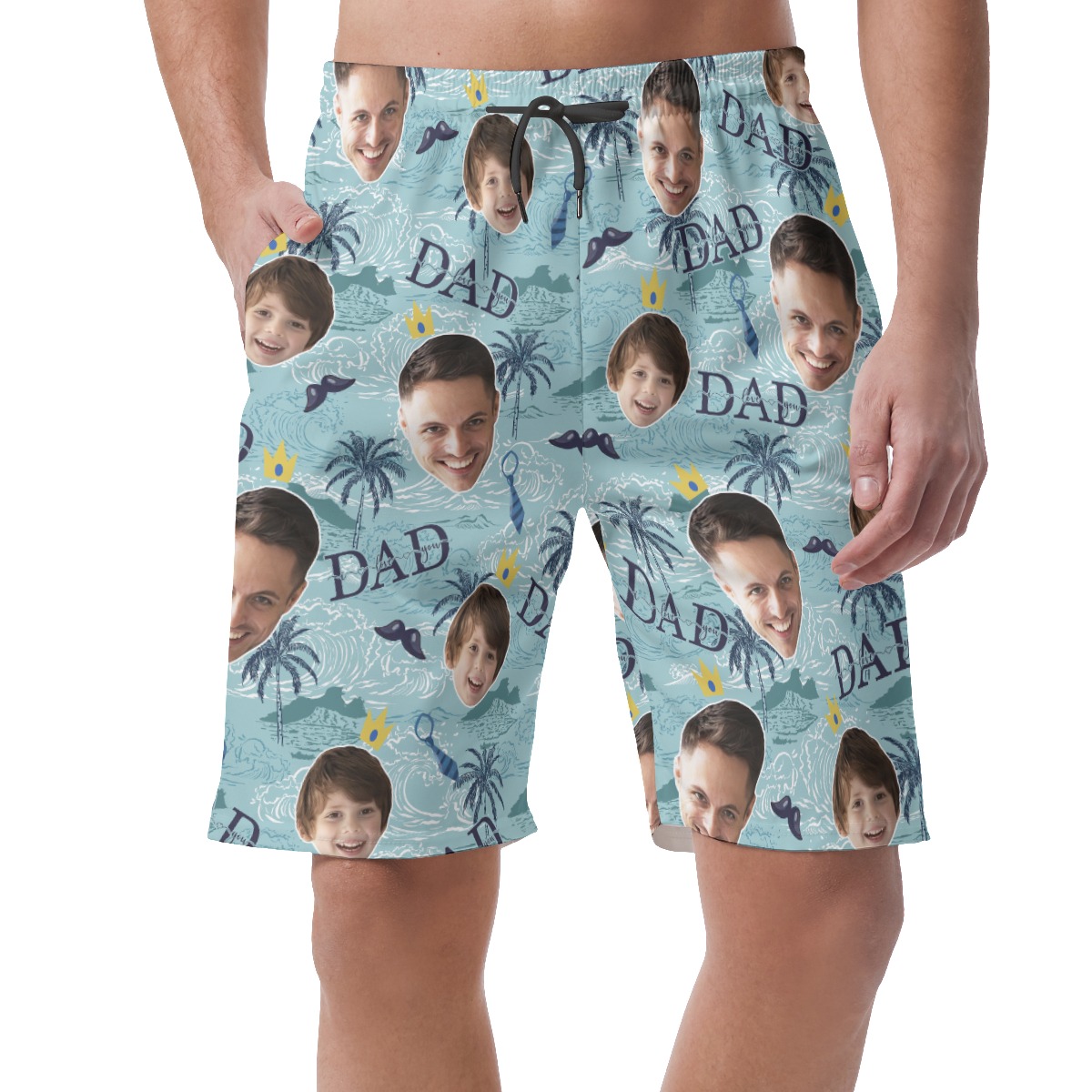 Funny Custom Face Father And Kids Hawaiian Shirt - variant image 1