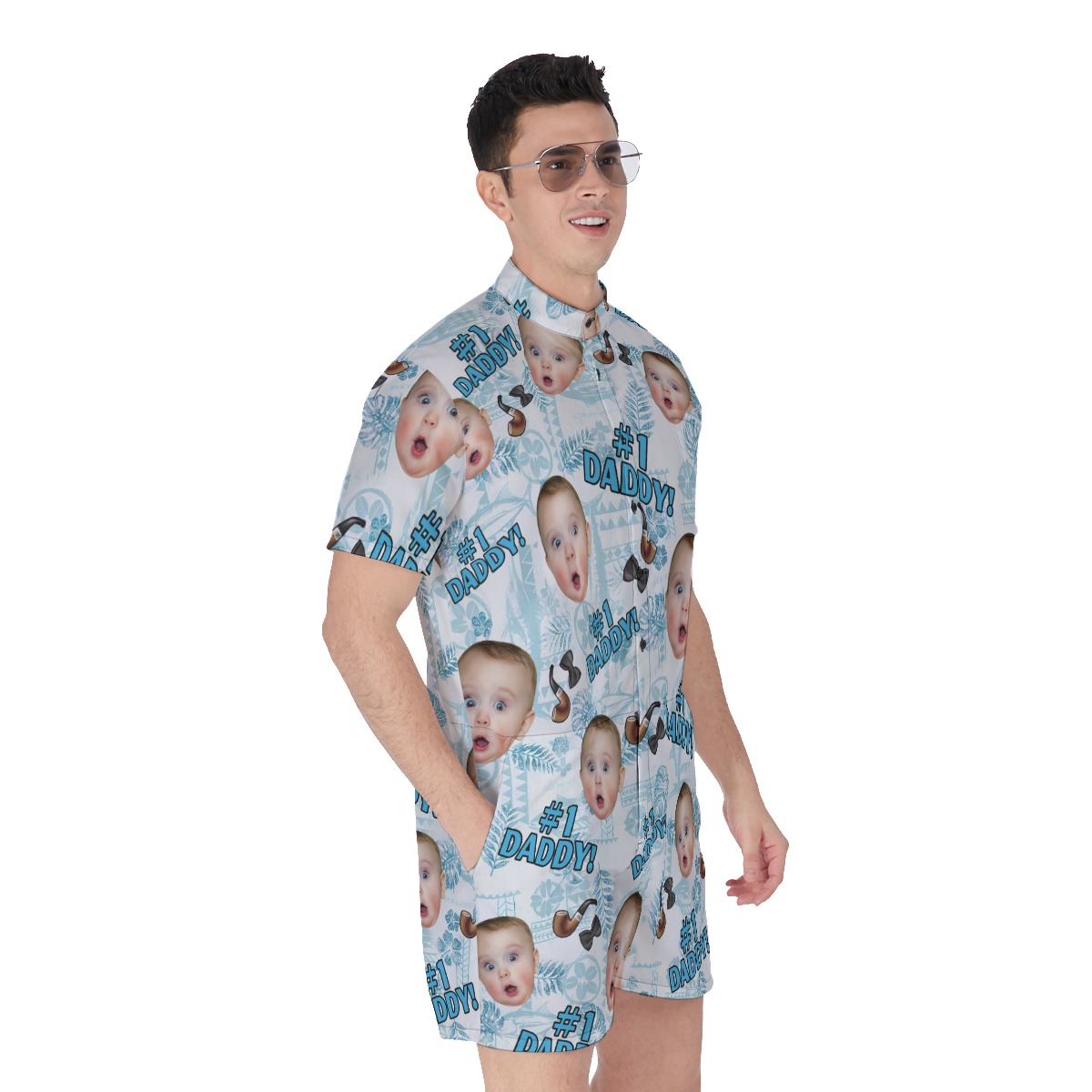 Funny Custom Face #1 Dad Hawaiian Romper