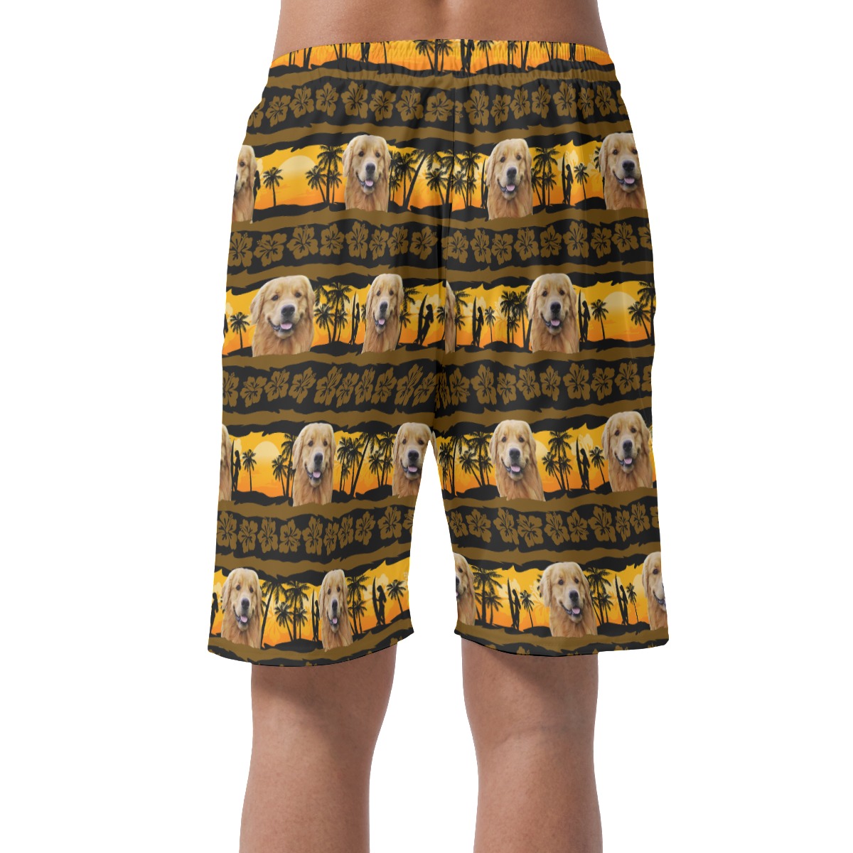 Funny Custom Vintage Hawaiian Beach Shorts With Dog Face