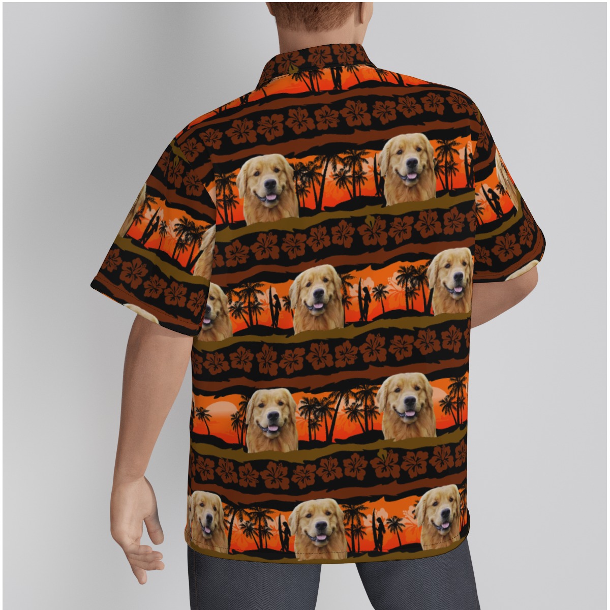 Funny Custom Dog Face Vintage Hawaiian Shirt