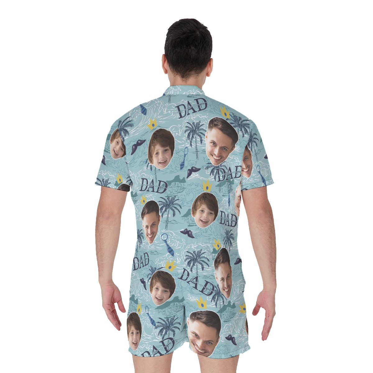 Custom Face Father's Day Hawaiian Romper For Women