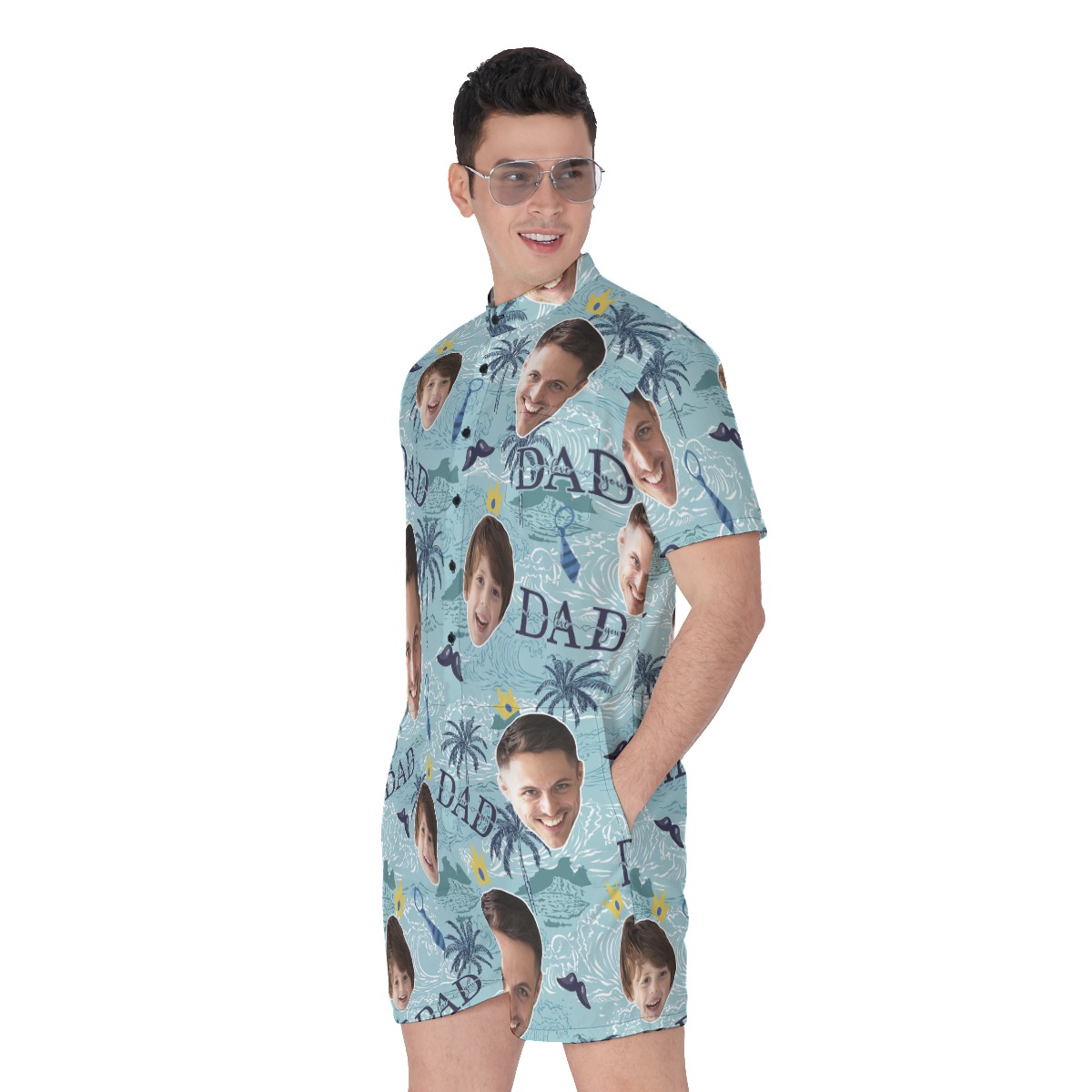 Custom Face Father's Day Hawaiian Romper For Women