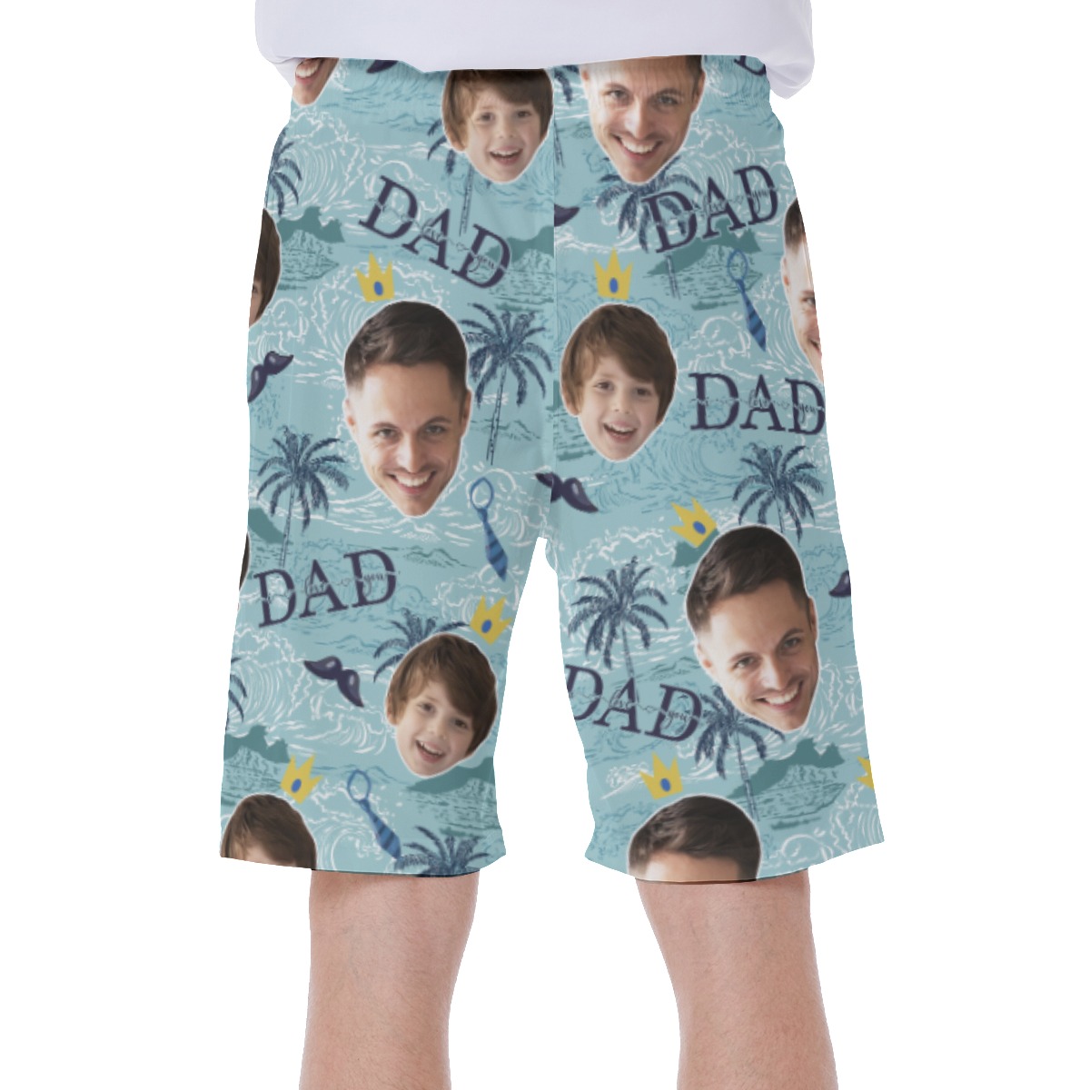 Funny Custom Face Father And Kid Hawaiian Swimwear