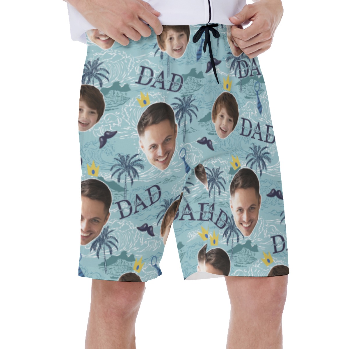 Funny Custom Face Father And Kid Hawaiian Swimwear