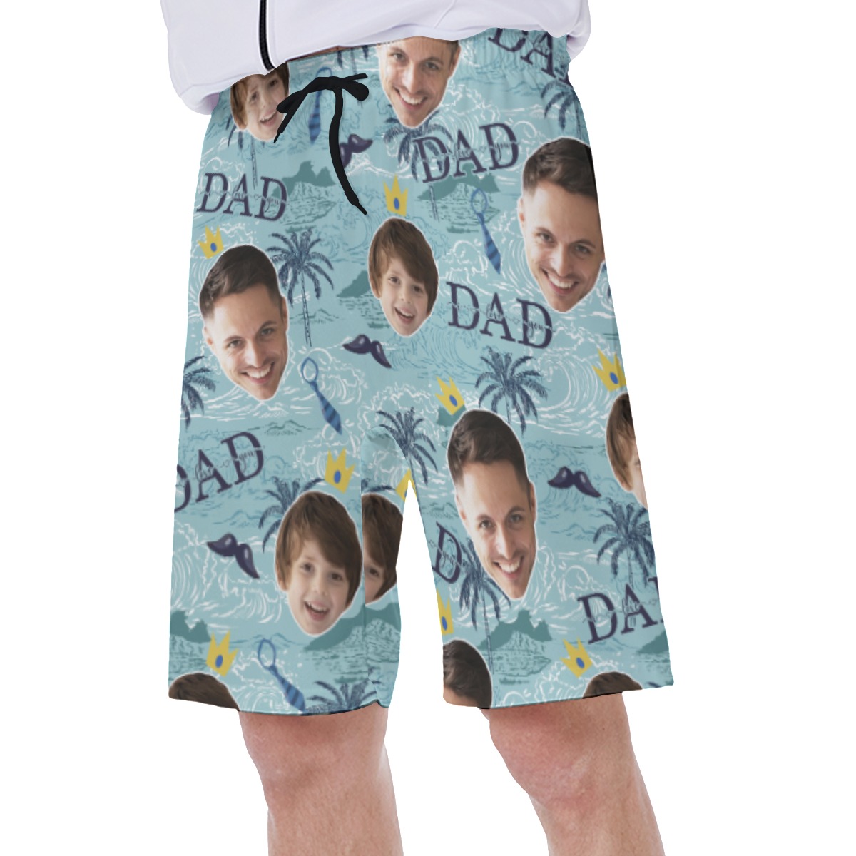 Funny Custom Face Father And Kid Hawaiian Swimwear