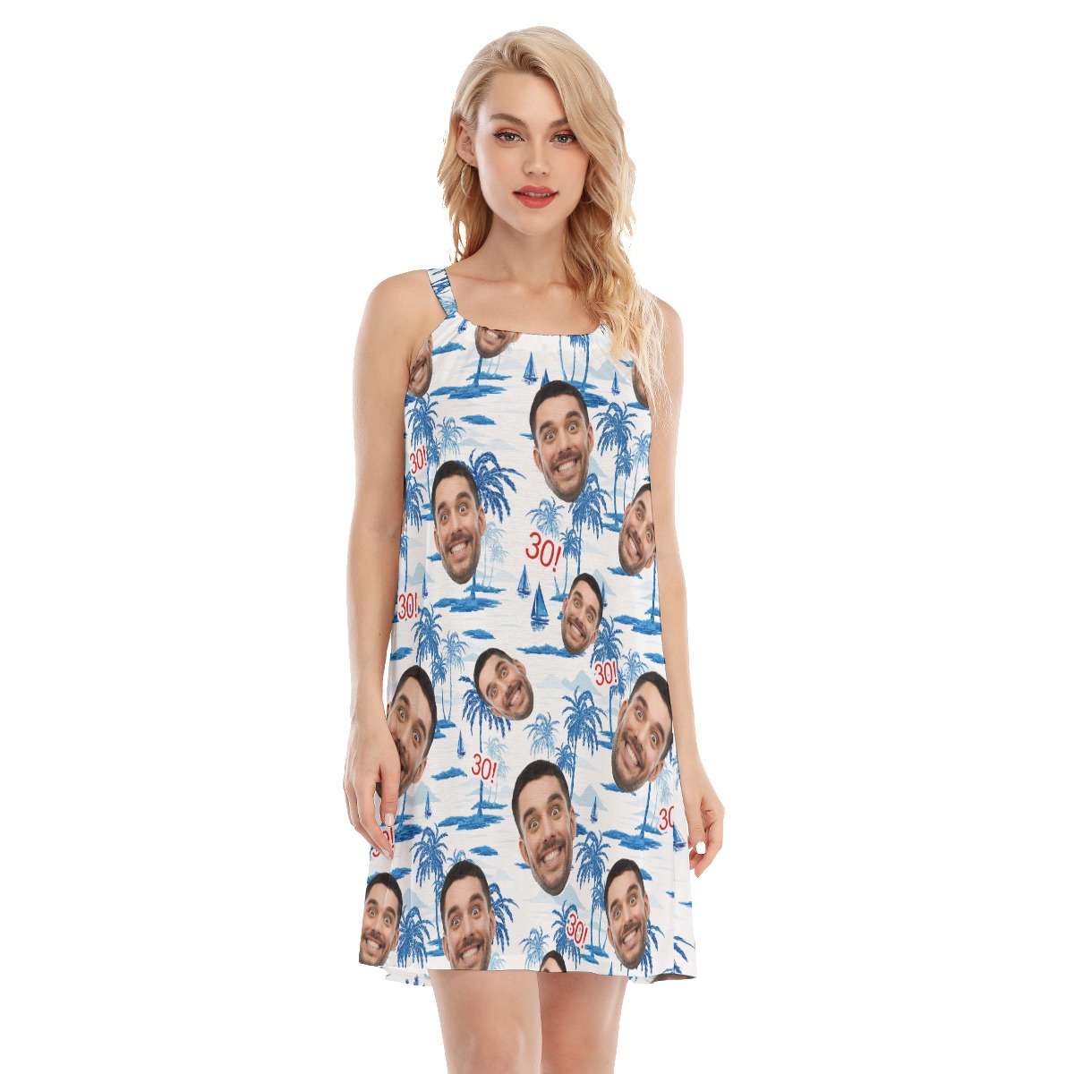 Custom Face Birthday Aloha Cami Dress For Summer Party - variant image 1