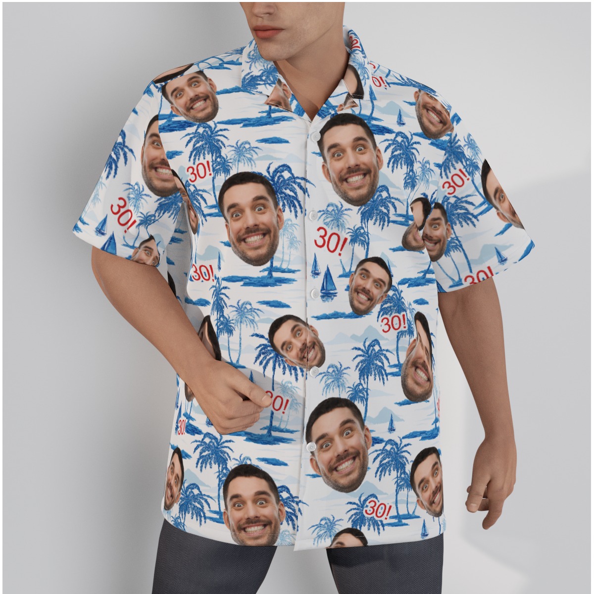 Funny Custom Face And Age Birthday Hawaiian Shirt - variant image 1