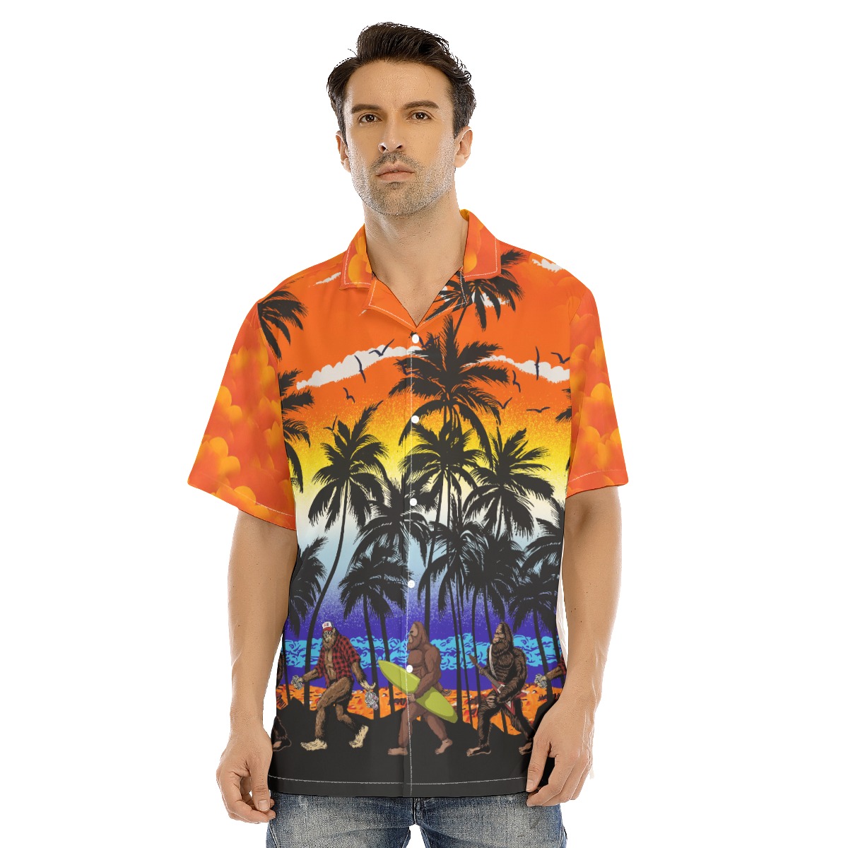 Funny Bigfoot Hawaiian Beach Shirt For Men - variant image 1
