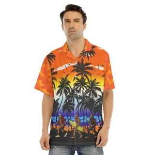 Funny Bigfoot Hawaiian Beach Shirt For Men