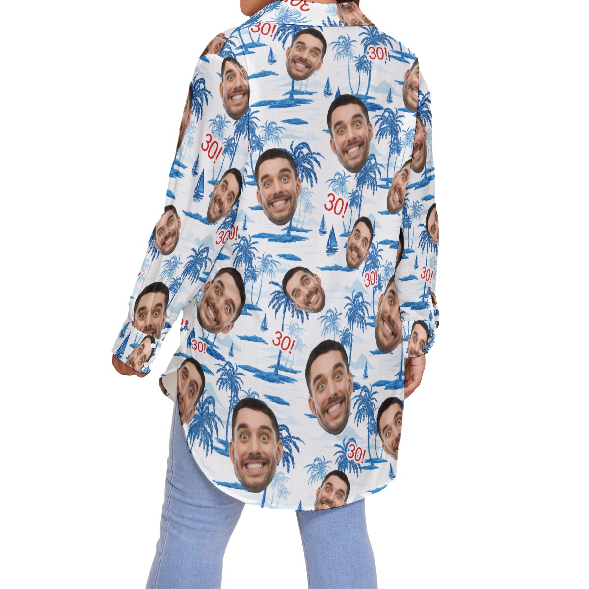 Custom Birthday Hawaiian Plus Size Shirt With Face And Age