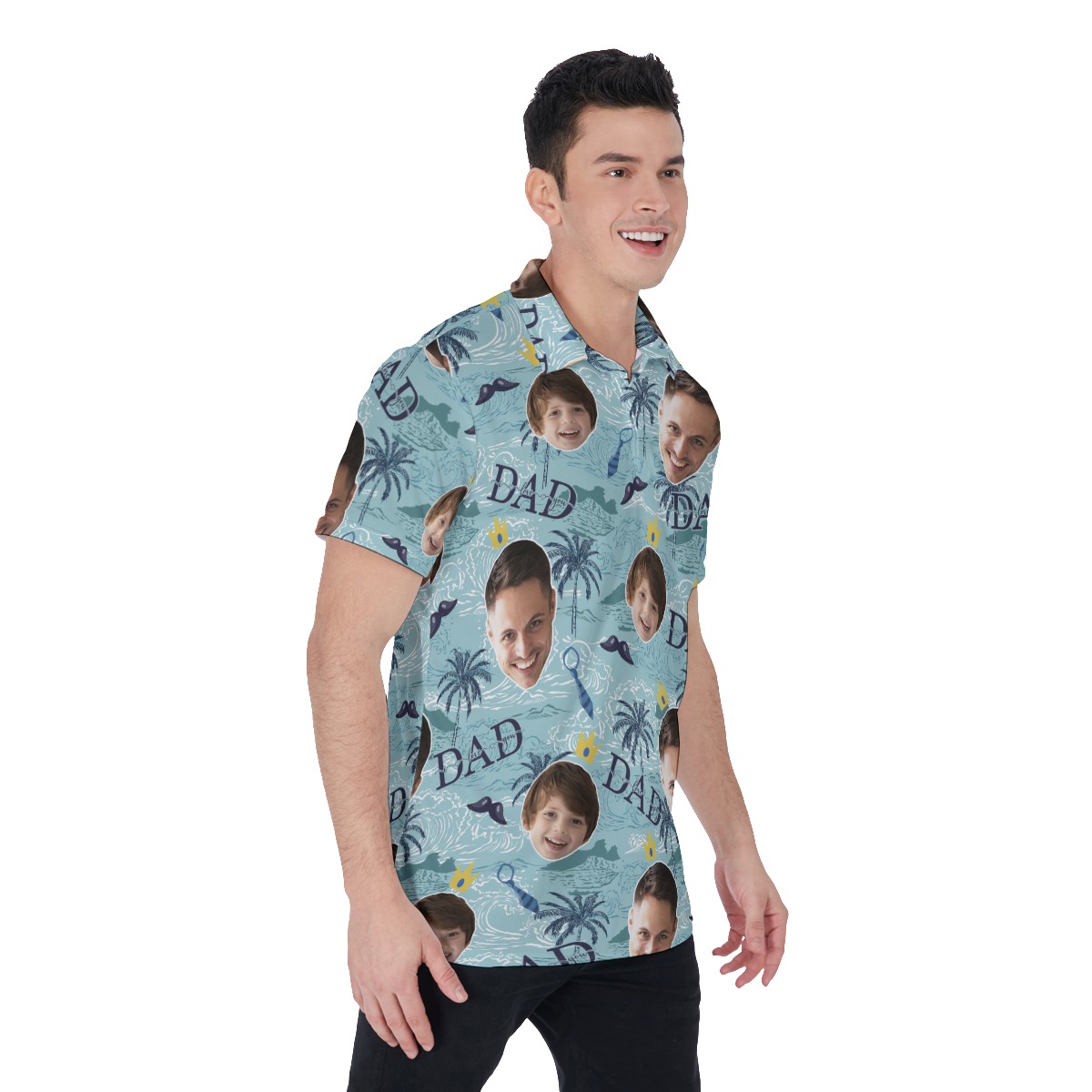 Custom Face Father's Day Hawaiian Polo Shirt