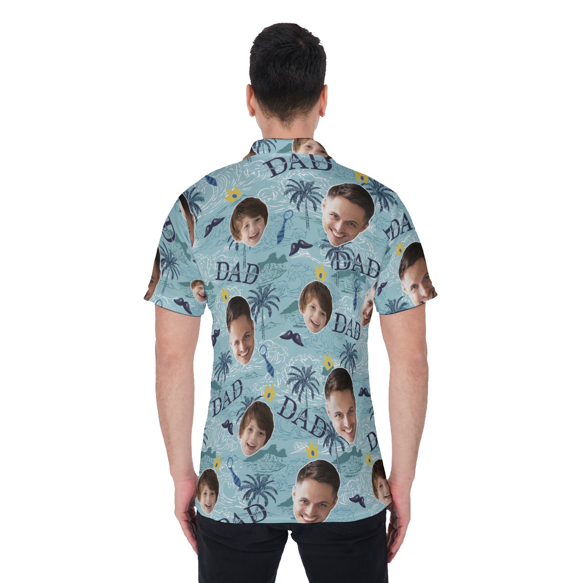 Custom Face Father's Day Hawaiian Polo Shirt