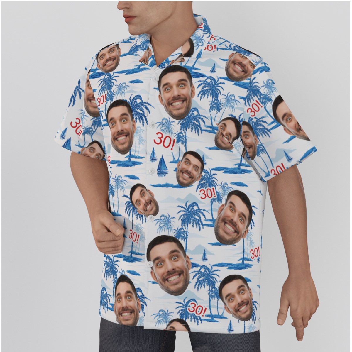 Funny Custom Face And Age Birthday Hawaiian Shirt