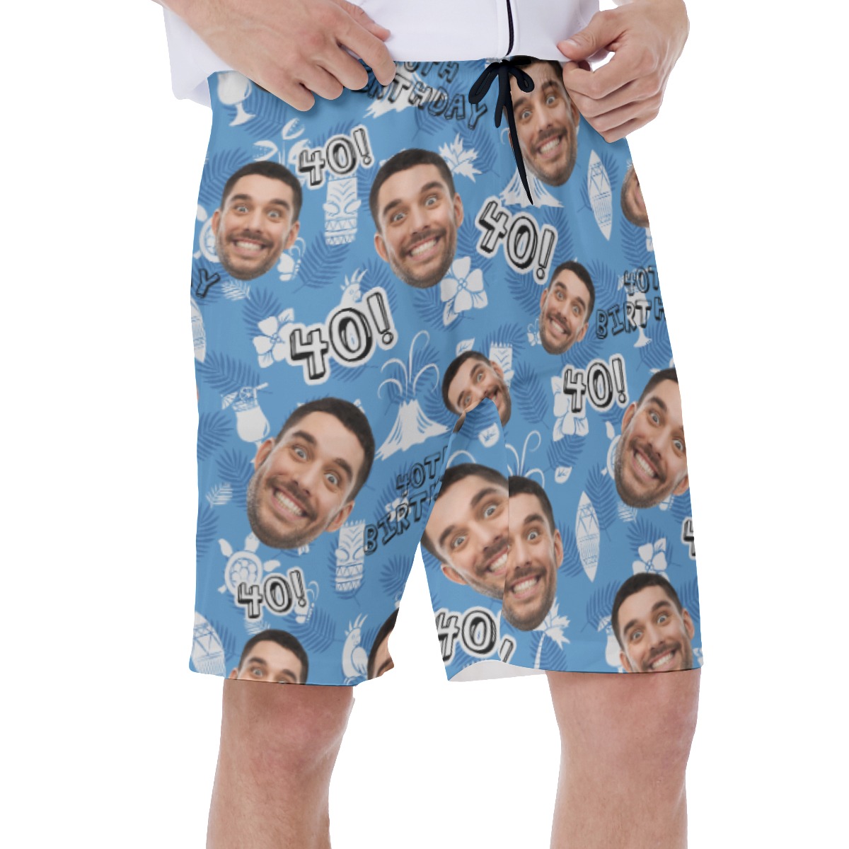 Custom Face Birthday Hawaiian Swimwear For Men