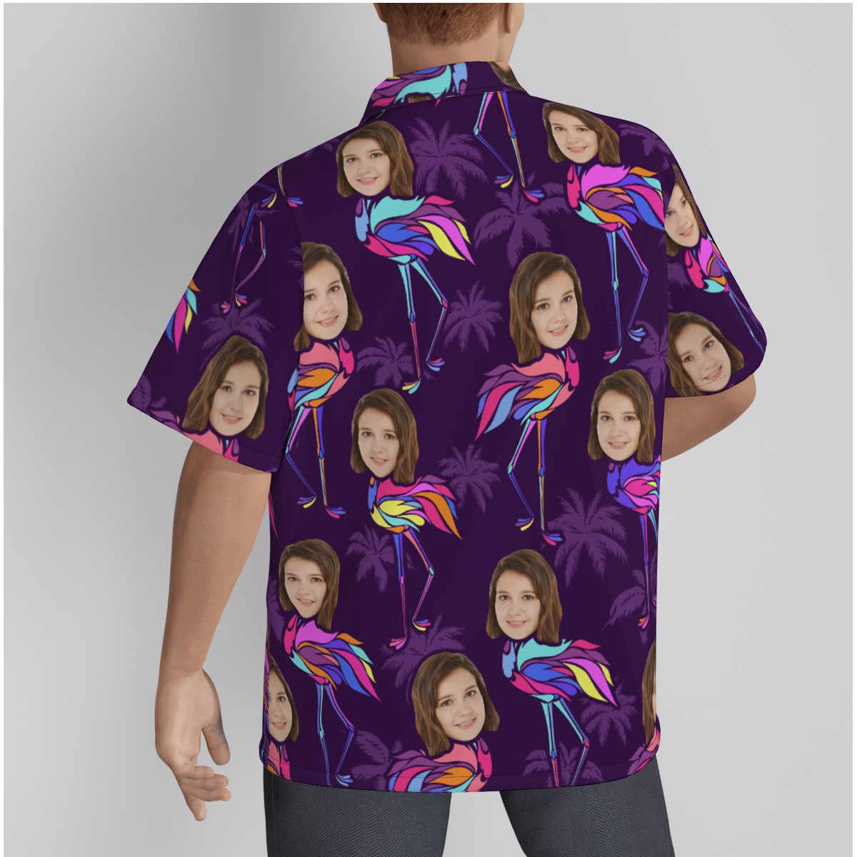 Funny Custom Face Flamingo Hawaiian Shirt