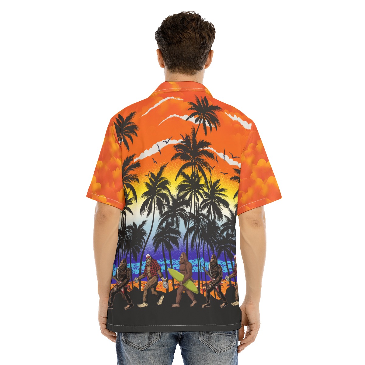 Funny Bigfoot Hawaiian Beach Shirt For Men