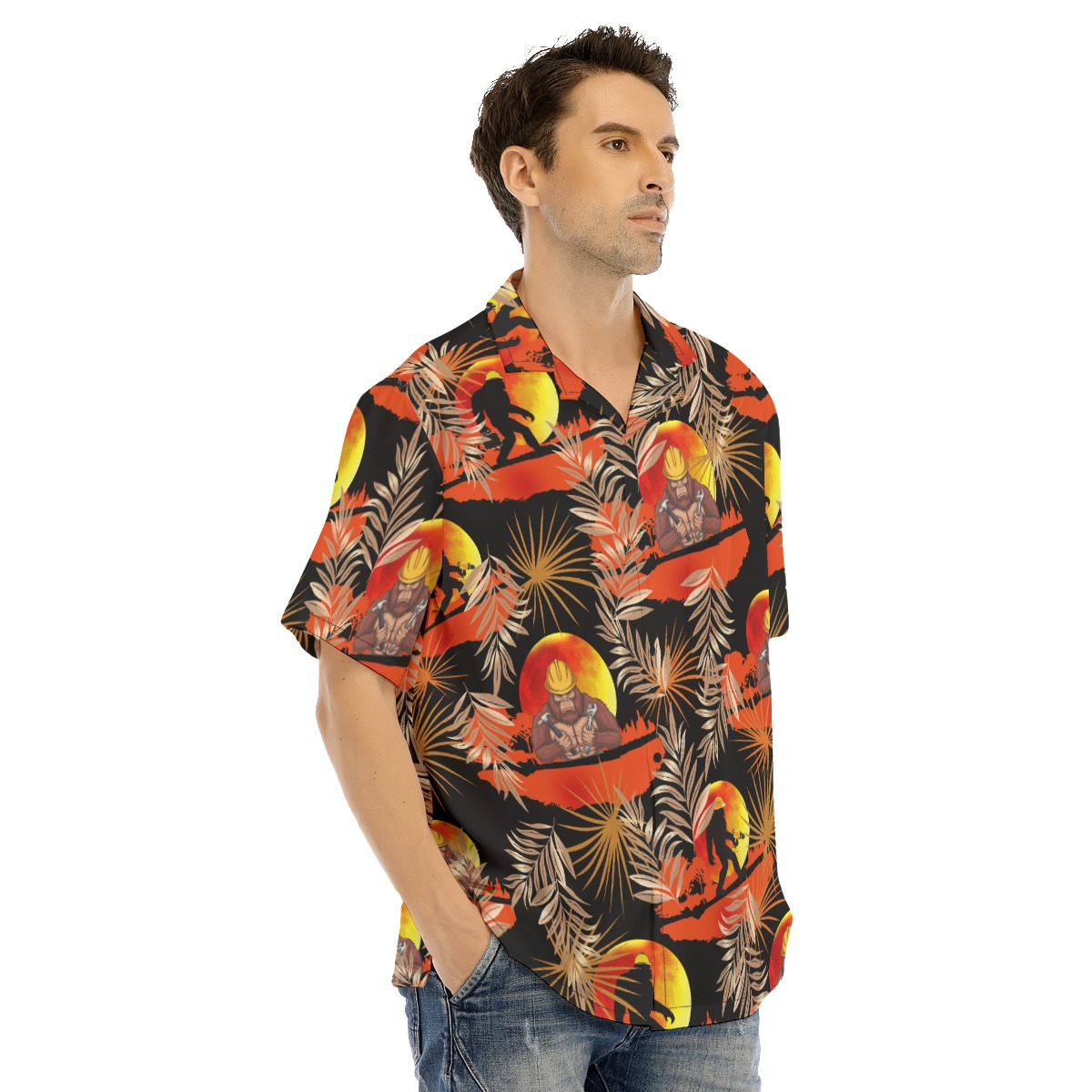 Funny Iron Worker Bigfoot Hawaiian Shirt