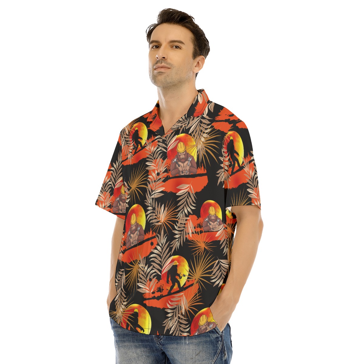 Funny Iron Worker Bigfoot Hawaiian Shirt