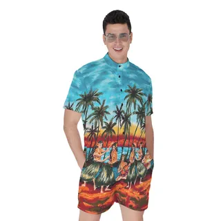 Hula Girls Vintage Hawaiian Romper For Men